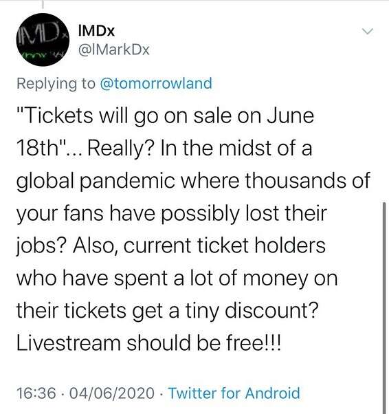 כרטיסים ימכרו במהלך מגפה עולמית? באמת? // צילום מסך